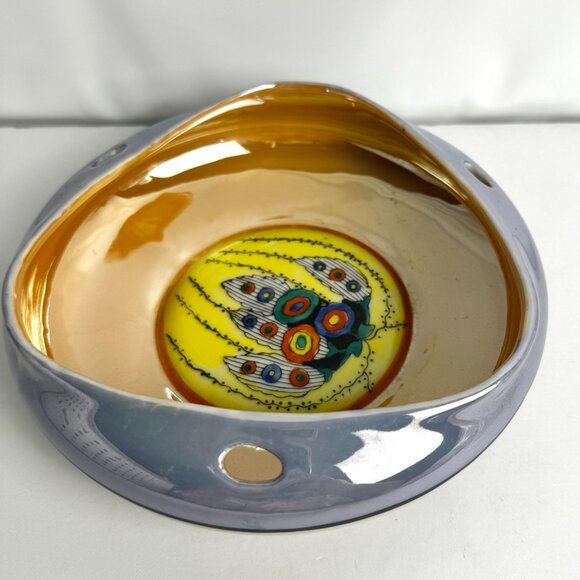 Art Deco Era Lusterware Reticulated Japan Dish Bowl - Picture 1 of 11